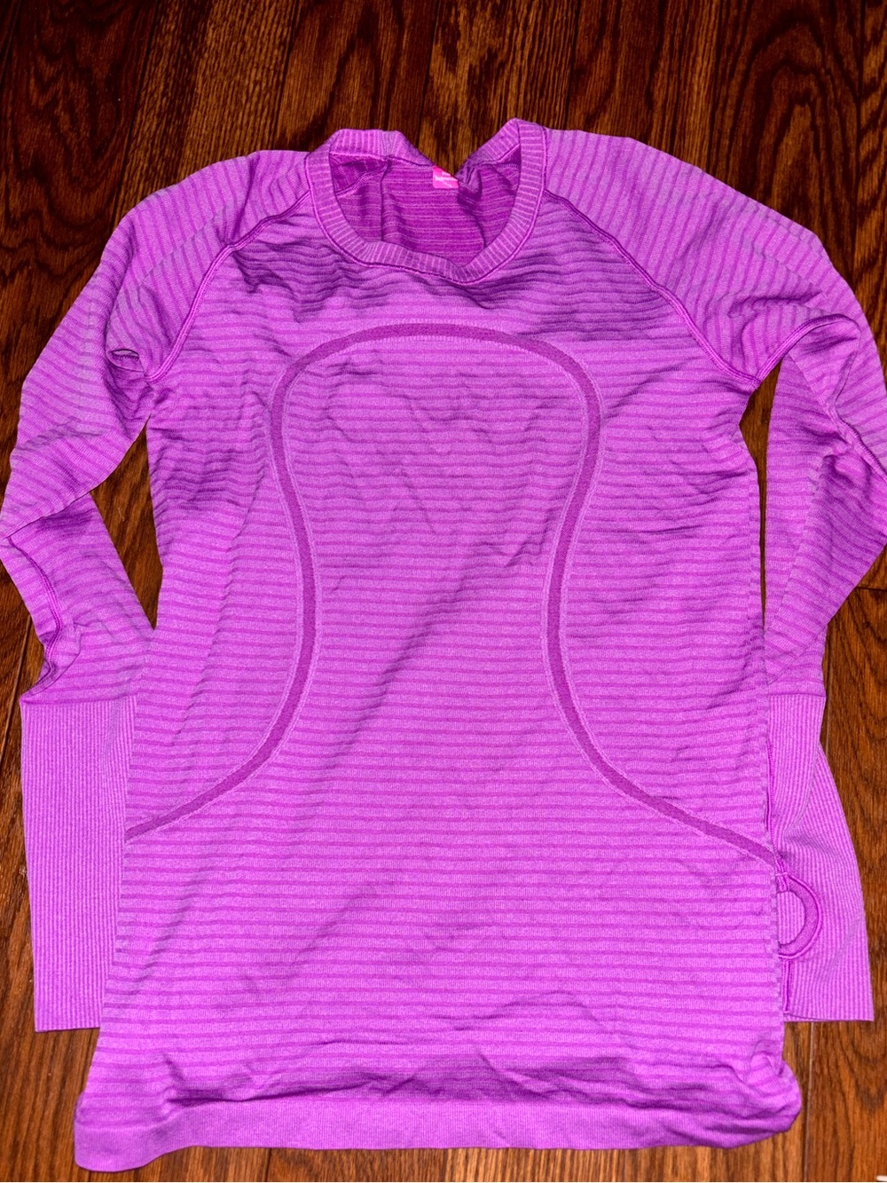 Lululemon Swiftly Tech Long Sleeve Top Rugby Stripe Tonal Ultra Violet Sz 8